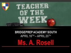 Teacher of the Week